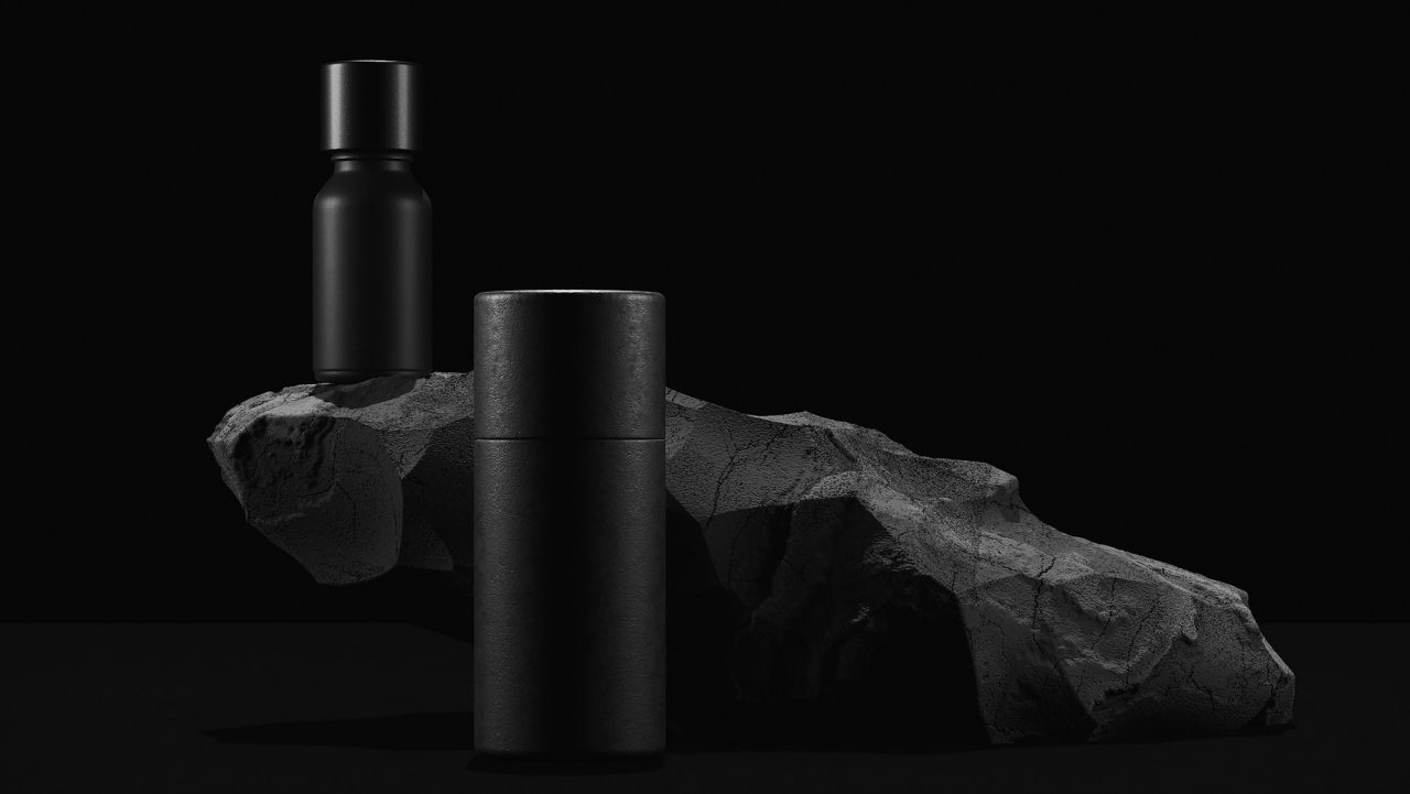 Ana Sayfa bottle of essential massage oil on stone beauty treatment minimal black design packaging mock up
